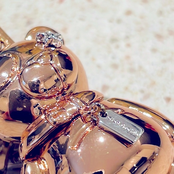 NWT Coach Signature Rose Golf Bear - Picture 10 of 14